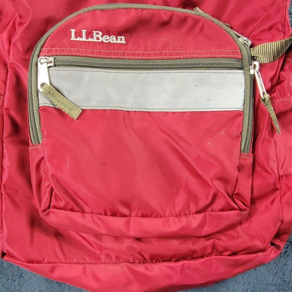 LL Bean Deluxe Book Pack 32L Nylon Backpack Red School Casual Outdoors - Picture 4 of 10